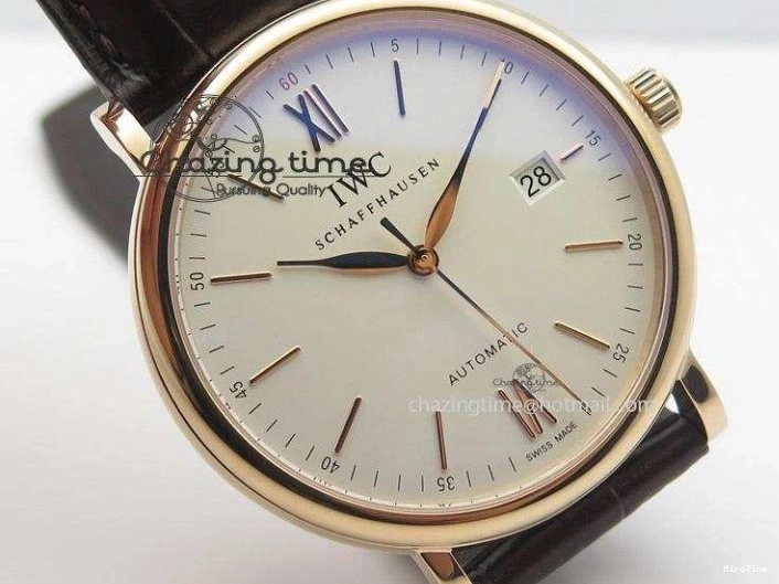 MIROTIME 0425 Modern Portofino SCHAFFHAUSEN RG MKF 1:1 V2 Best Edition White Dial On Brown Leather Strap A 7344